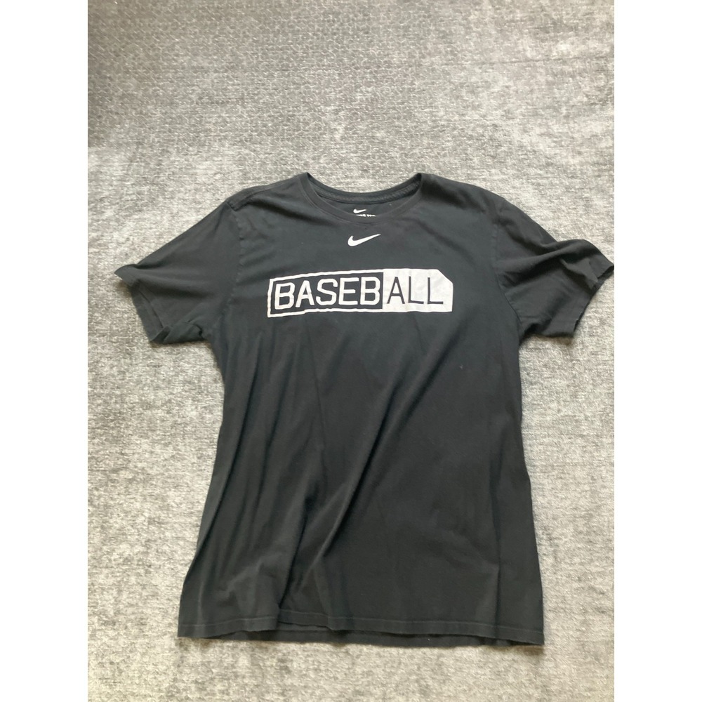 Nike Baseball T-Shirt Mens L Black Graphic Athletic Cut Everyday Wear Pullover